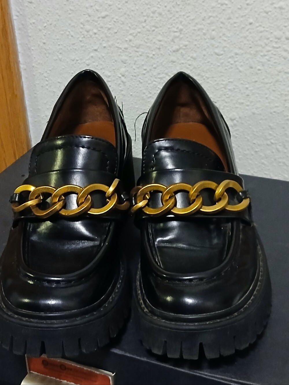 ZARA Black Chunky Chain Loafers - EU 36 (See U.S. Size Chart)